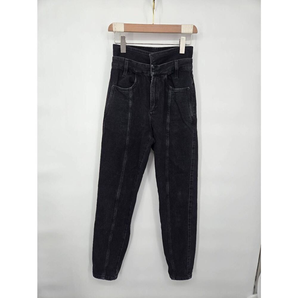 IRO Ouzilly Paperbag Jeans Size 34 US 2 Black